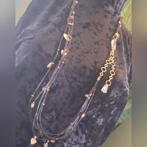 Van Galz Gold Accent Multi-Strand Brown Cord Necklace 34 + In.